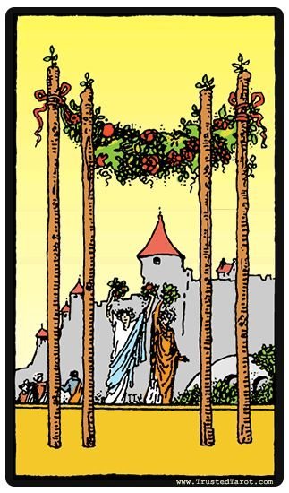 Tirada del día del Tarot: El 4 de Bastos — Estabilidad, celebración y nuevos cimientos